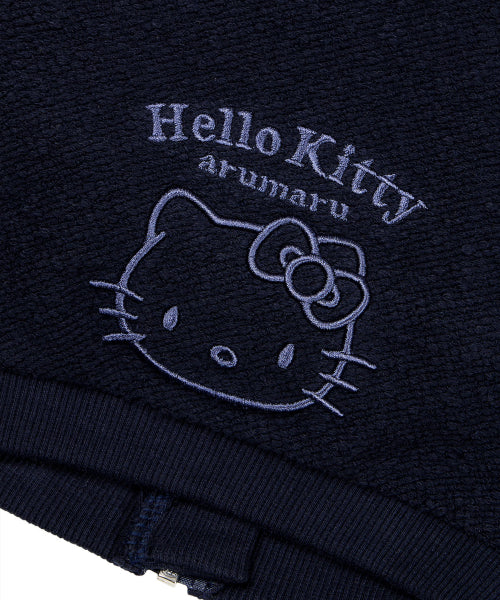 HELLO KITTY X ARUMARU CROPPED HOODIE ZIP JACKET SET_NAVY