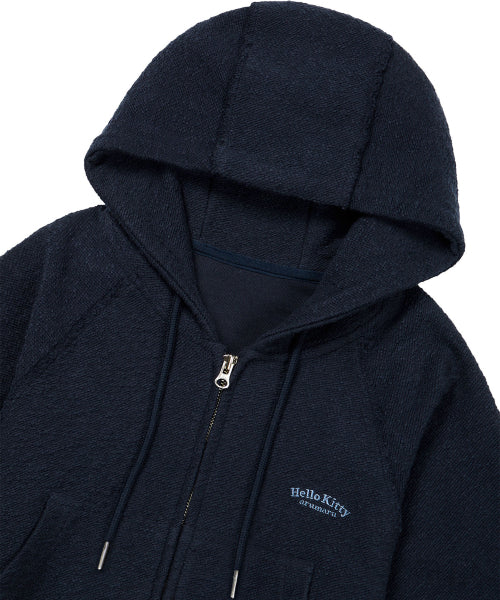 HELLO KITTY X ARUMARU CROPPED HOODIE ZIP JACKET SET_NAVY