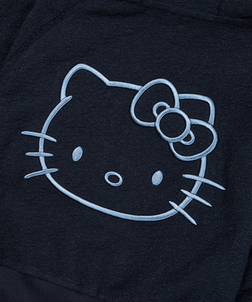 HELLO KITTY X ARUMARU CROPPED HOODIE ZIP JACKET SET_NAVY