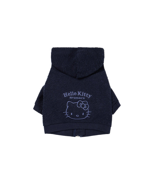 HELLO KITTY X ARUMARU CROPPED HOODIE ZIP JACKET SET_NAVY