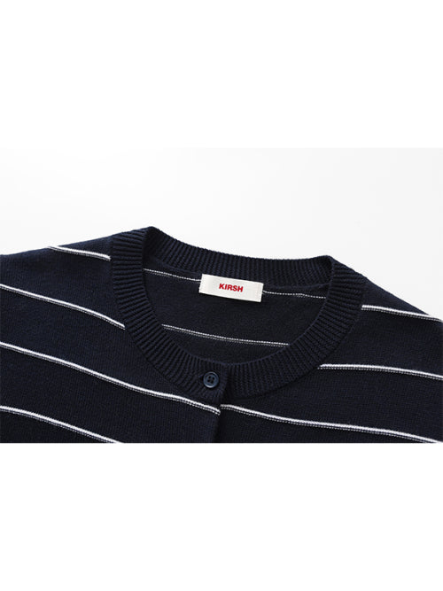 Small Cherry Stripe Crop Cardigan [Navy]
