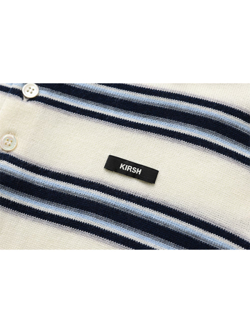 Stripe collar knit top [Ivory]
