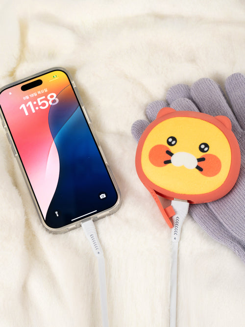 Kakao Friends Pogeun Double-Sided Heat Hand warmer Auxiliary Battery 5000 mAh Face type Mini Hand warmer