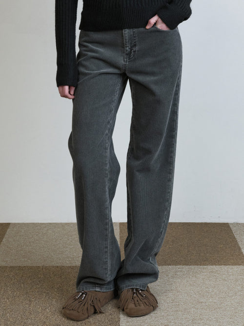 Corduroy Straight Denim Pants in Grey VJ5WL392-12