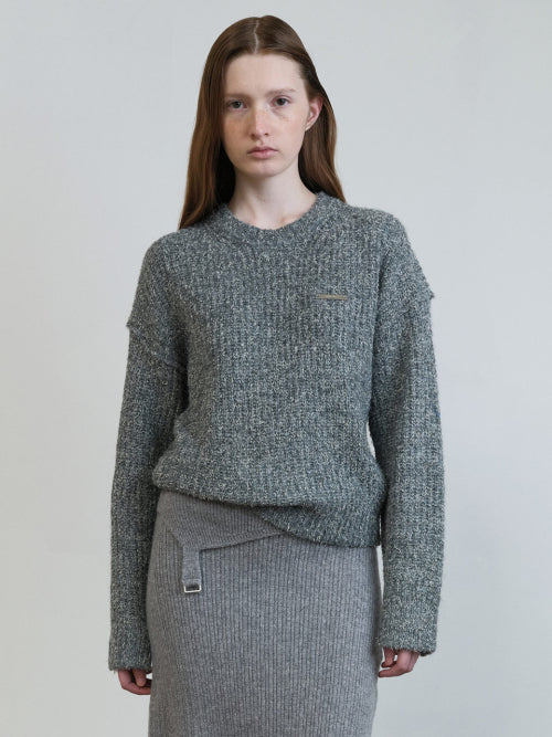Melange Round-neck Knit VK5WP296_2color