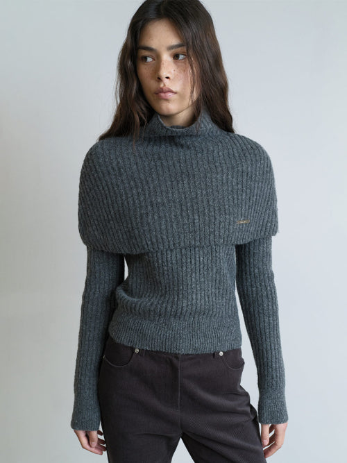 Turtle-neck Warmer Set Knit VK5WP294_2color