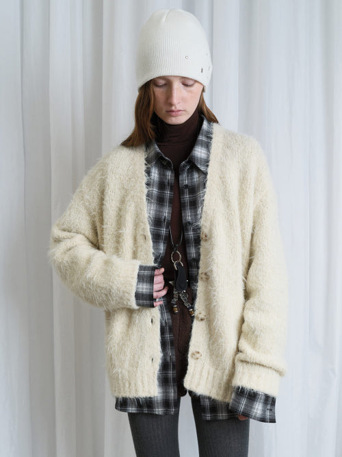 Hairy Loose-fit Knit Cardigan VK5WD282_2color
