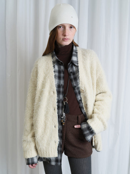 Hairy Loose-fit Knit Cardigan VK5WD282_2color