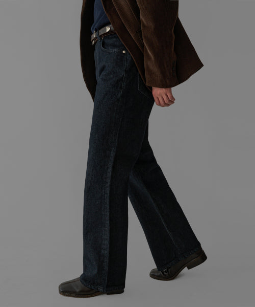 PREMIUM WASHED DARK INDIGO SEMIFLARE DENIM PANTS