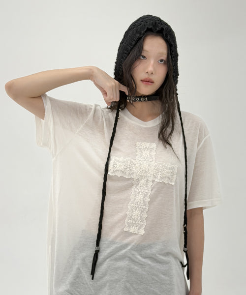 Heart Crocher Bonnet - BLACK