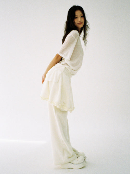 Fluffy Skirt Pants - IVORY