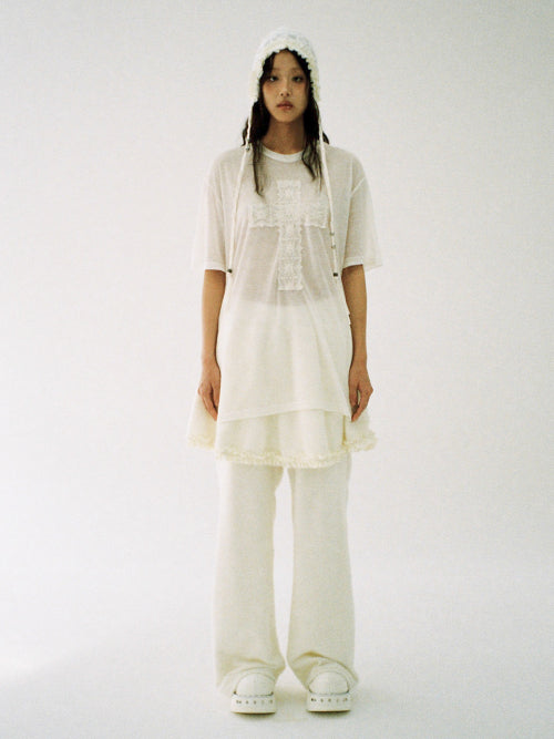 Fluffy Skirt Pants - IVORY