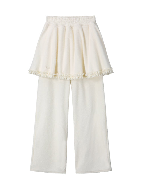 Fluffy Skirt Pants - IVORY