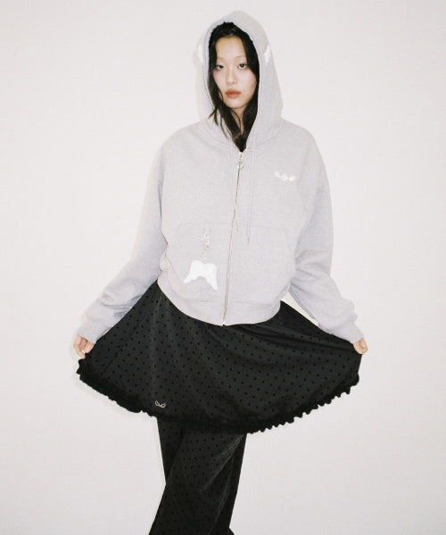 Dot Skirt Pants - BLACK