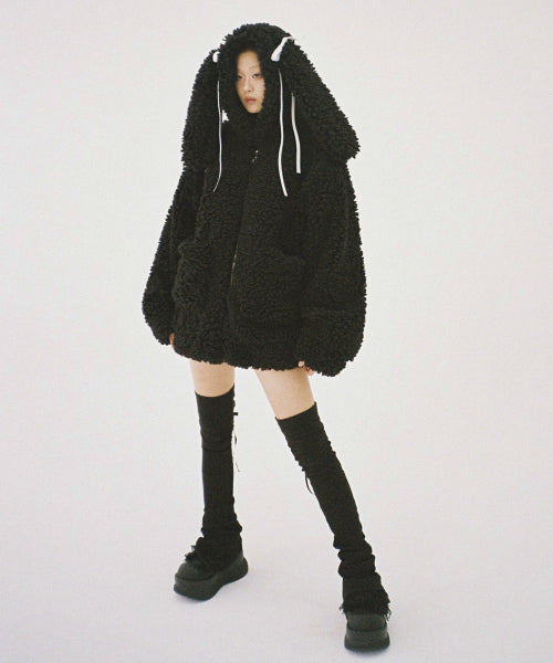 Sleepy Bunny Jacket - BLACK