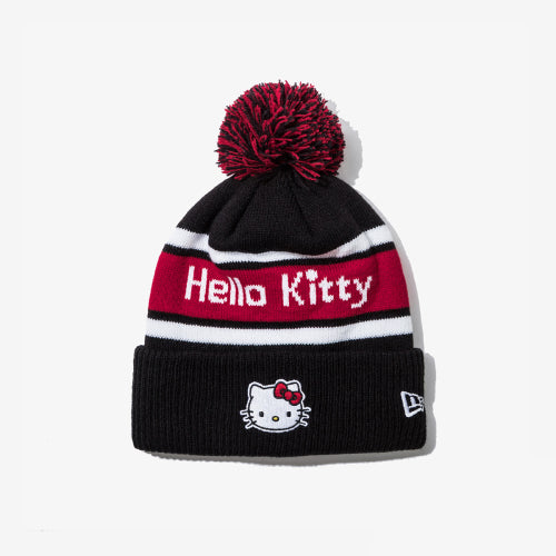 K POMPON BEANIE NE X HELLO KITTY BLK
