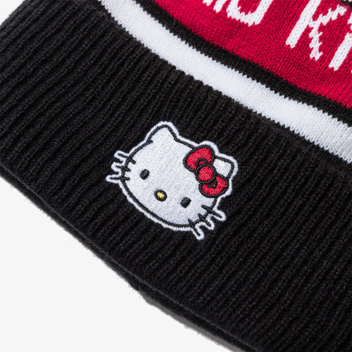 K POMPON BEANIE NE X HELLO KITTY BLK