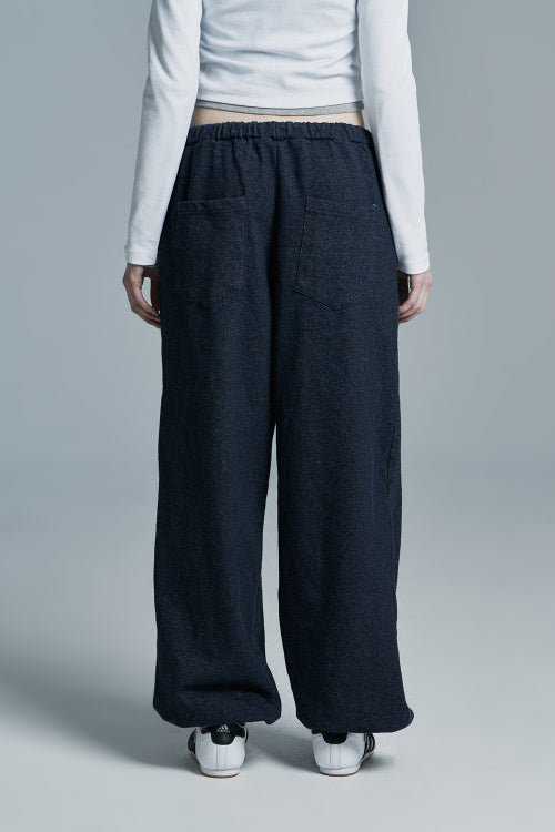 INDIGO DENIM SWEATPANTS BLUE