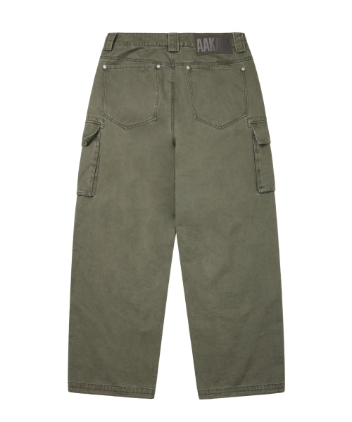 Oblique Zippered Cargo Pants (Khaki)