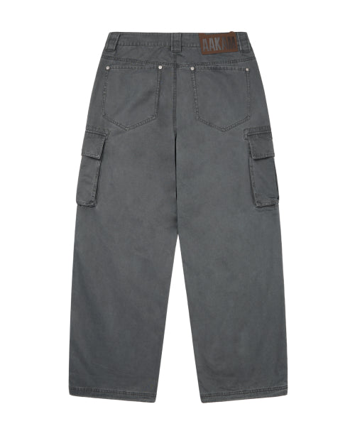 Oblique Zippered Cargo Pants (Dark Gray)