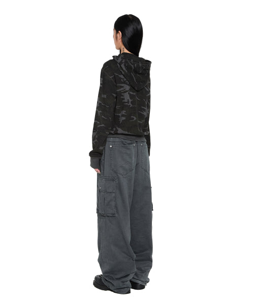 Oblique Zippered Cargo Pants (Dark Gray)