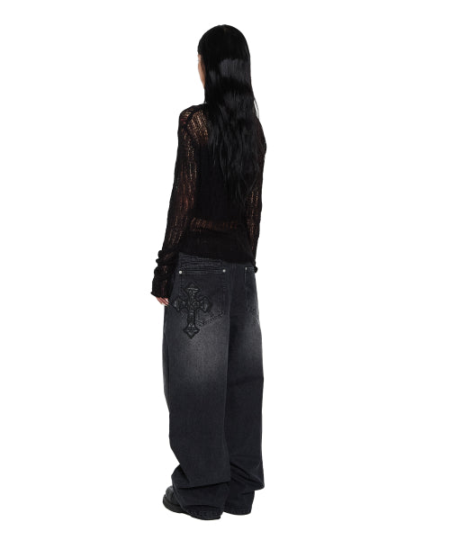 See-Through Knitted Long Sleeve (Black)