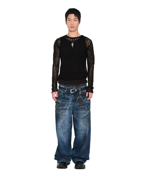 See-Through Knitted Long Sleeve (Black)