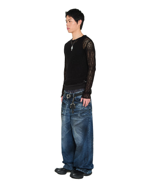 See-Through Knitted Long Sleeve (Black)
