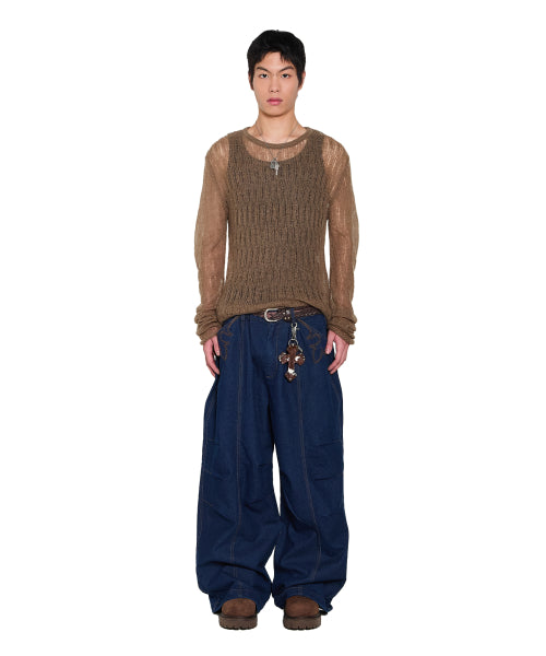 See-Through Knitted Long Sleeve (Beige)