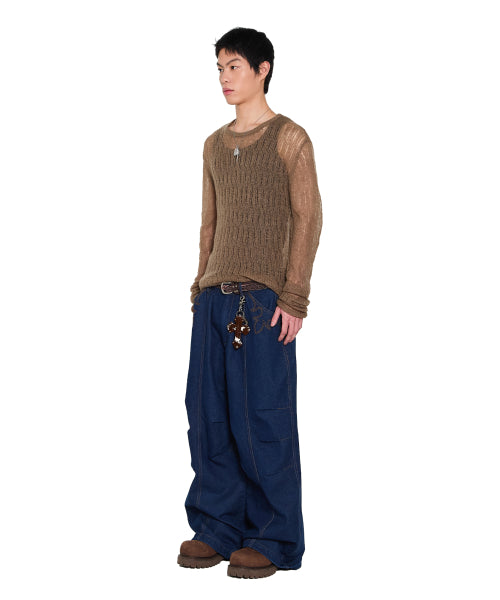 See-Through Knitted Long Sleeve (Beige)