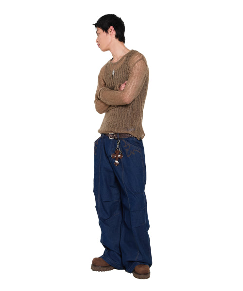 See-Through Knitted Long Sleeve (Beige)