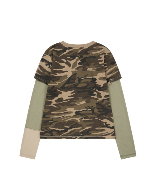 Camouflage layered Long Sleeve (Brown)