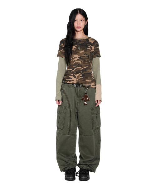 Camouflage layered Long Sleeve (Brown)