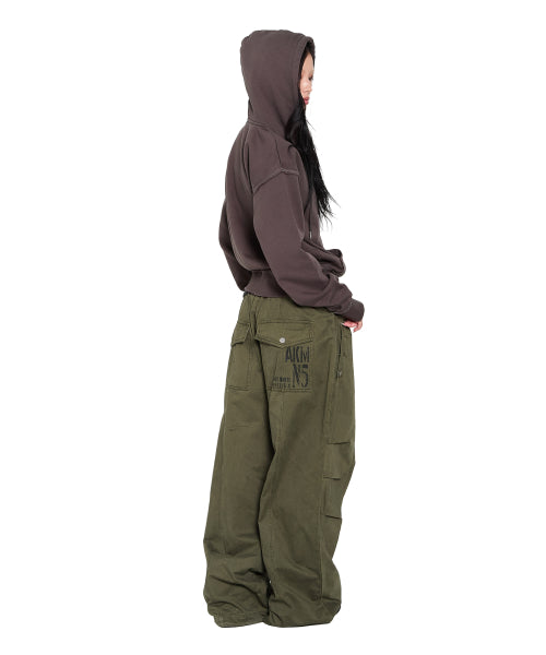 Eyelet Damaged Zip-Up Hoodie (Brown)