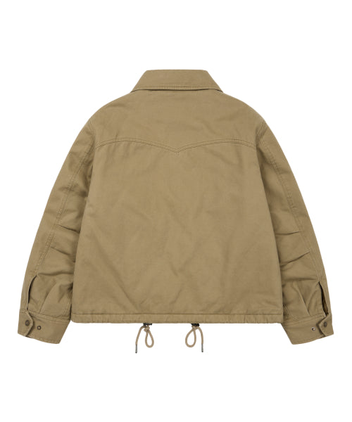 4-Pocket Collar Work Jacket (Beige)