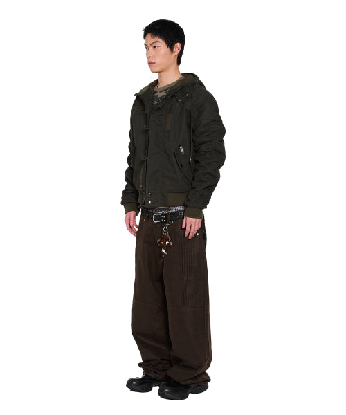 Button Placket Cotton Ma-1 Jacket (Khaki)