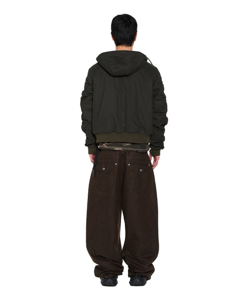 Button Placket Cotton Ma-1 Jacket (Khaki)