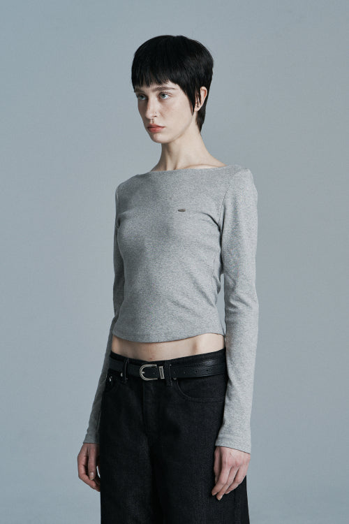 SANDY BOAT NECK LONG SLEEVE MELANGE