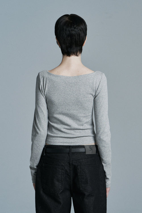 SANDY BOAT NECK LONG SLEEVE MELANGE