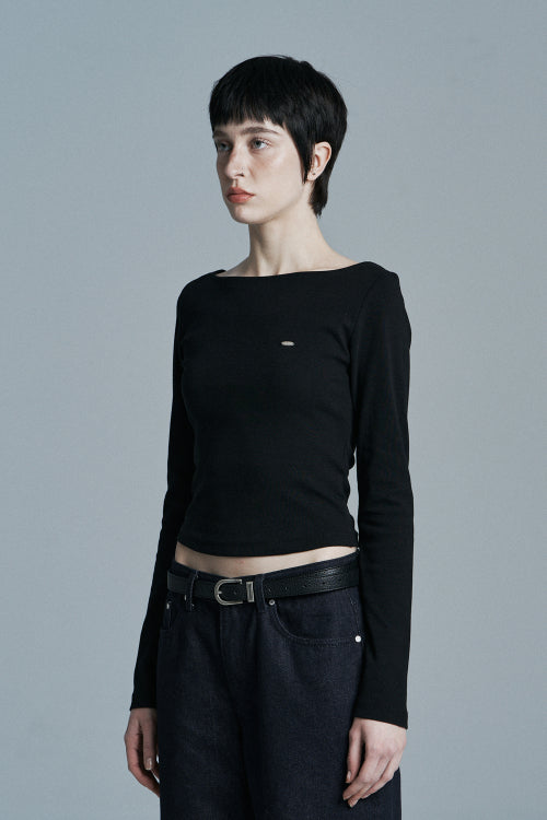 SANDY BOAT NECK LONG SLEEVE BLACK