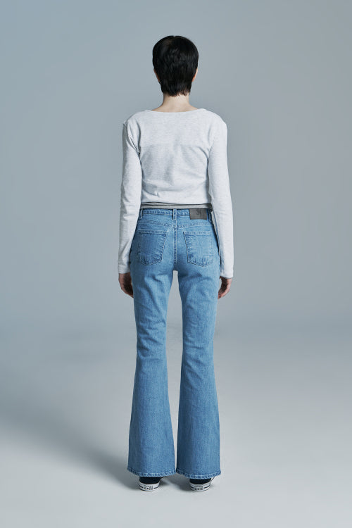 DAY V-NECK LONG SLEEVE WHITE MELANGE