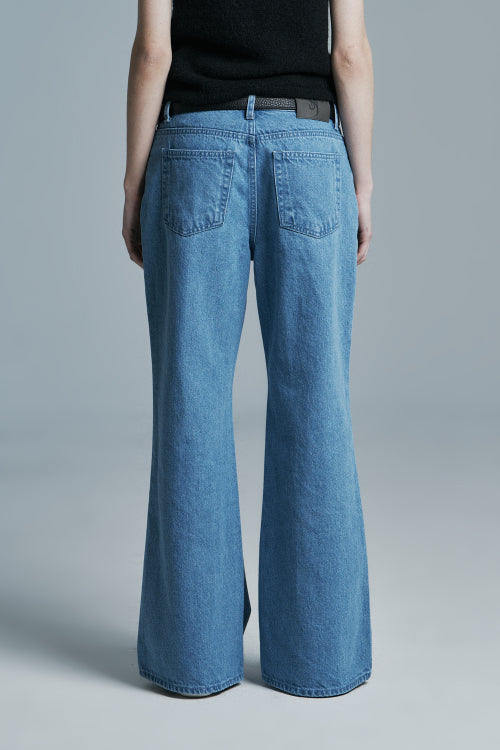 RAW WIDE DENIM PANTS LIGHT BLUE