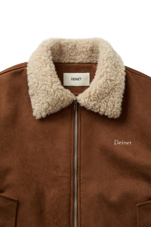 FAUX SUEDE FUR MUSTANG JACKET IN CAMEL