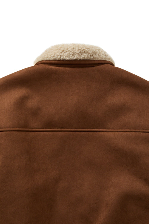 FAUX SUEDE FUR MUSTANG JACKET IN CAMEL