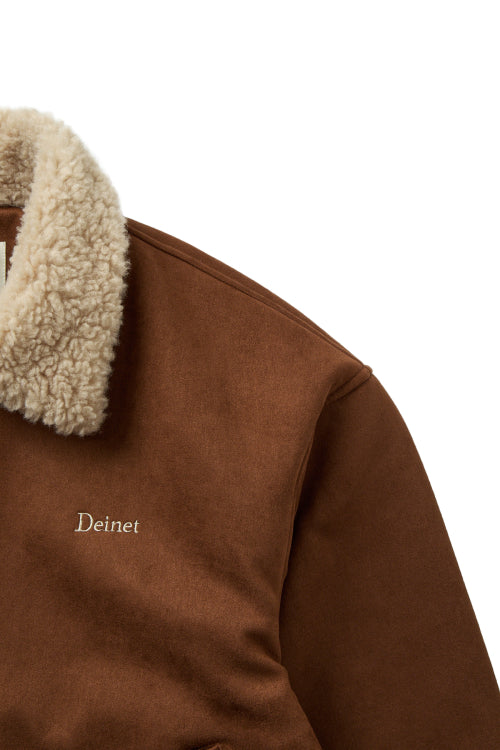 FAUX SUEDE FUR MUSTANG JACKET IN CAMEL