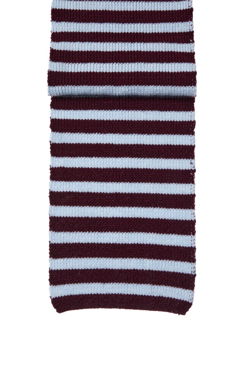 STRIPE LONG MUFFLER IN BURGUNDY