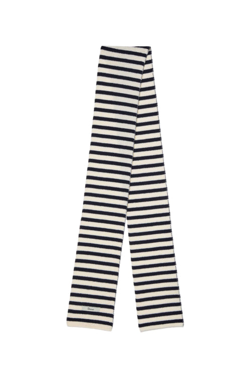 STRIPE LONG MUFFLER IN NAVY