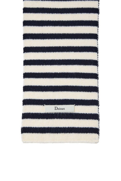 STRIPE LONG MUFFLER IN NAVY