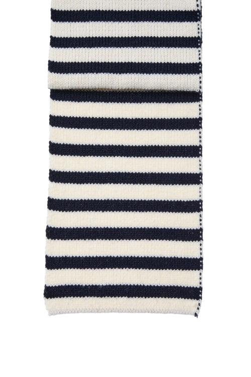 STRIPE LONG MUFFLER IN NAVY
