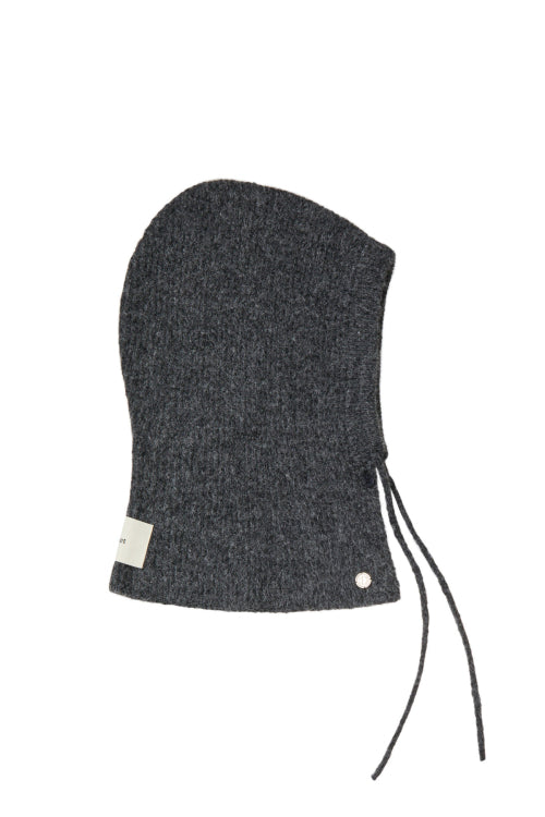 HAIRY WOOL BALACLAVA IN CHARCOAL